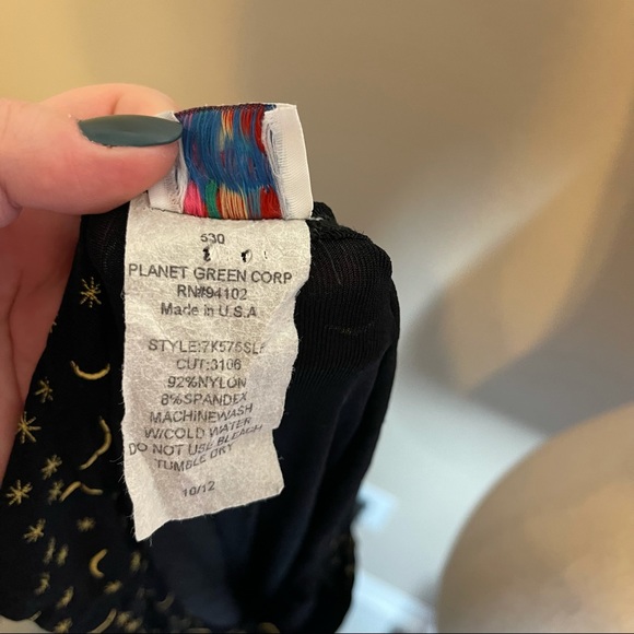 Vintage 90s Star & Moon Print Stretchy Mini Bodycon Dress - Picture 7 of 8